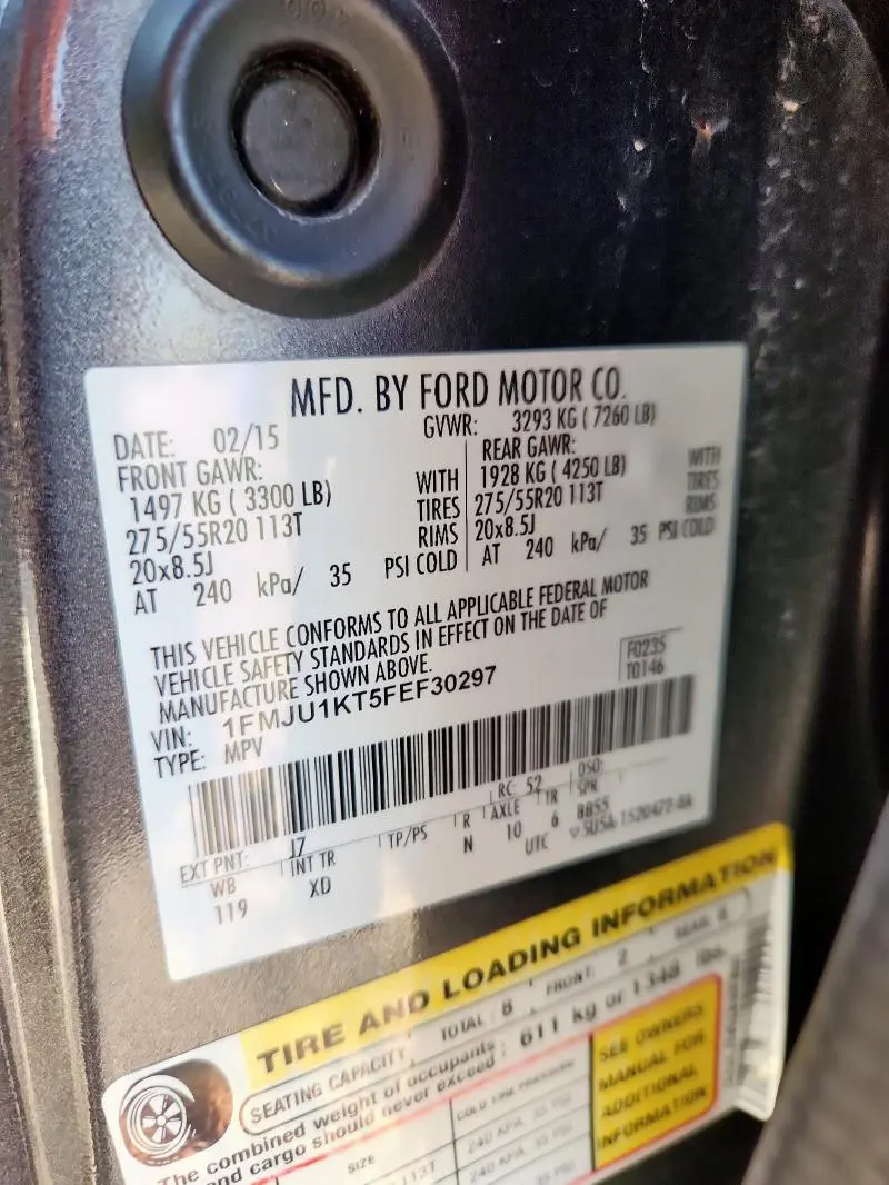 2015 FORD EXPEDITION LIMITED  