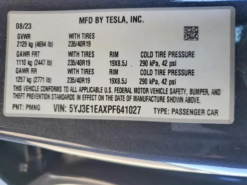 2023 TESLA MODEL 3   