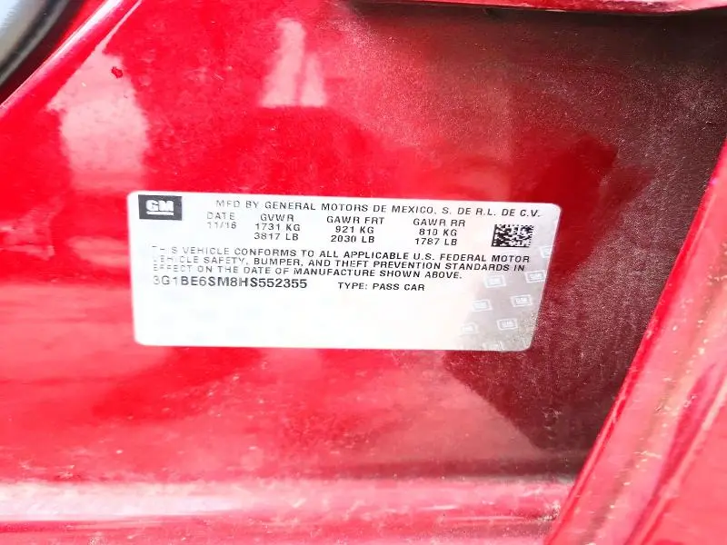 2017 CHEVROLET CRUZE LT  