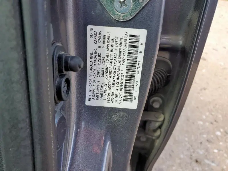 2015 HONDA CIVIC EXL  