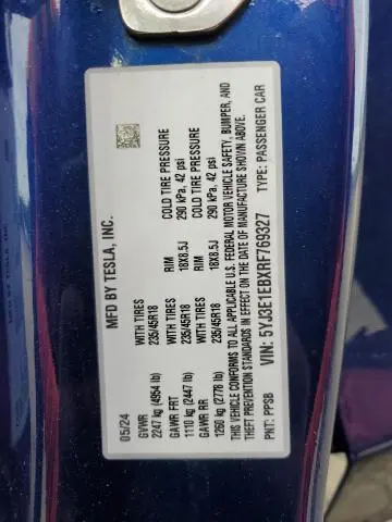 2024 TESLA MODEL 3 