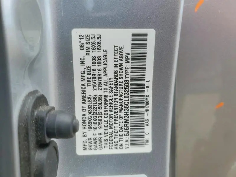 2012 HONDA CR-V LX  