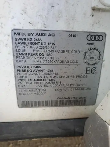 2019 AUDI Q5 PREMIUM  