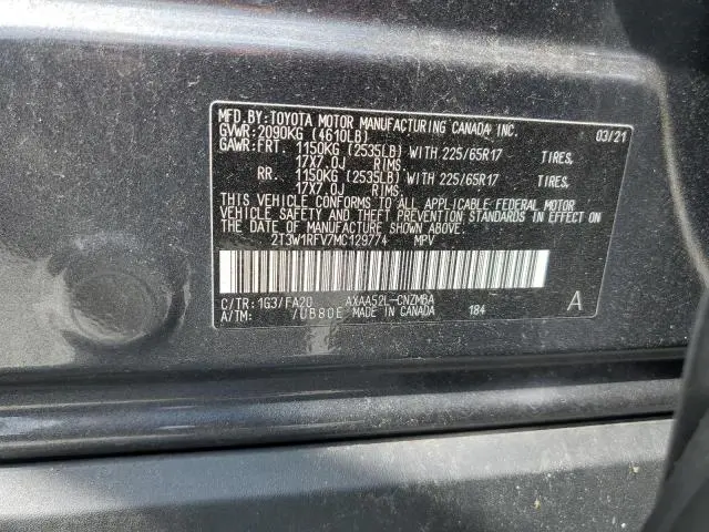 2021 TOYOTA RAV4 XLE