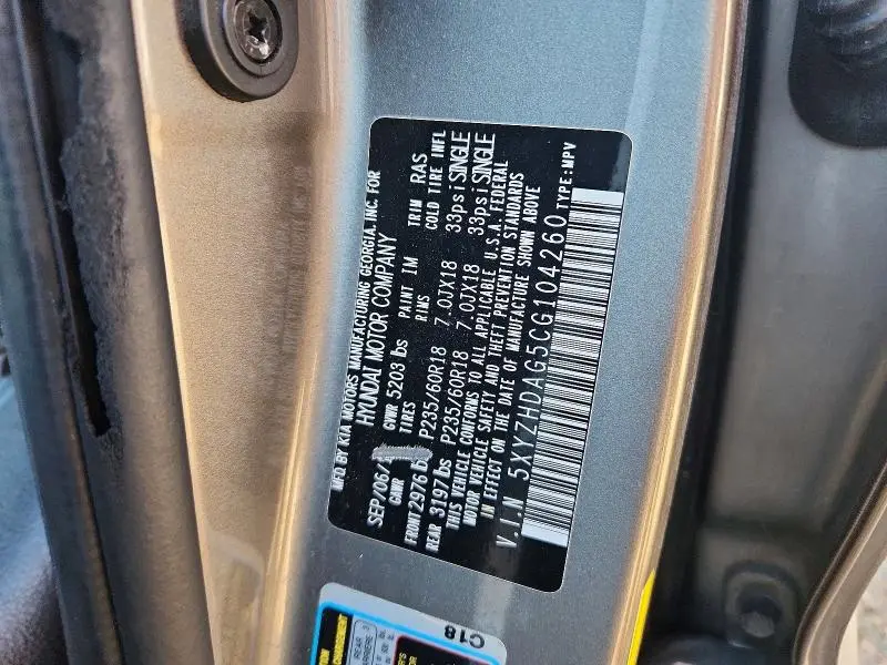2012 HYUNDAI SANTA FE SE  