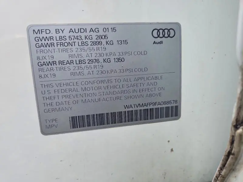 2015 AUDI Q5 TDI PRESTIGE  