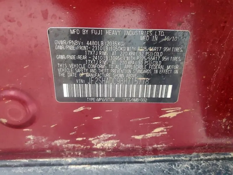 2011 SUBARU FORESTER 2.5X PREMIUM  