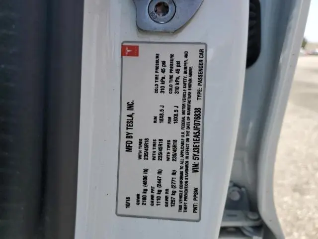 2018 TESLA MODEL 3   