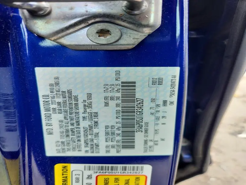 2016 FORD FUSION TITANIUM PHEV  