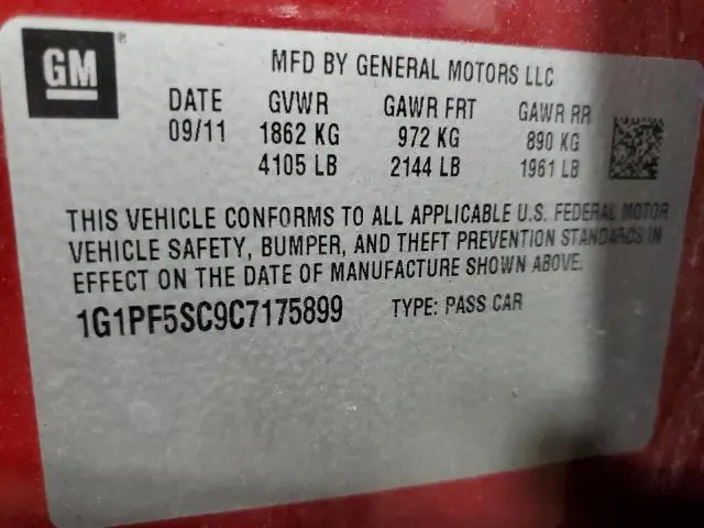 2012 CHEVROLET CRUZE LT  