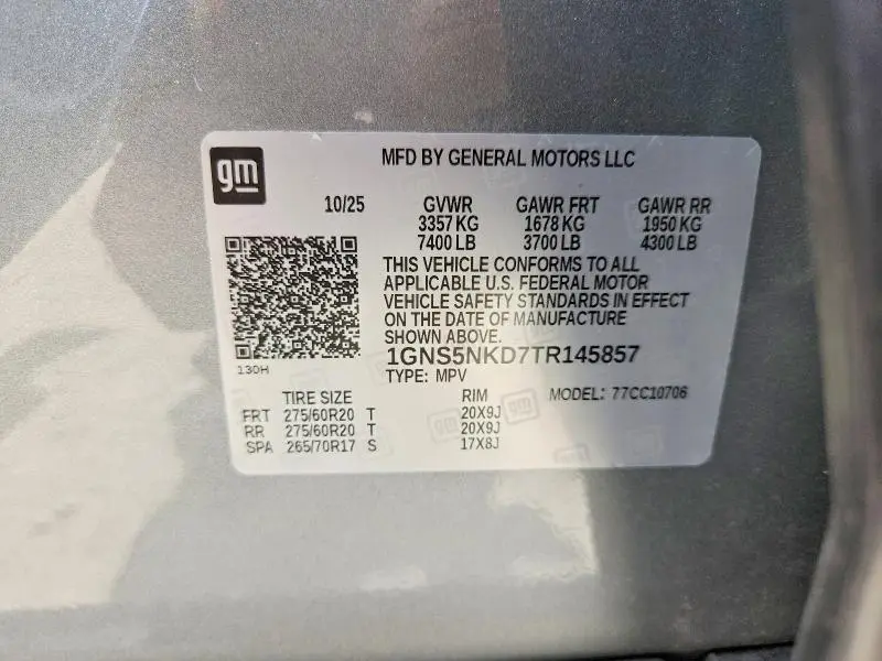 2026 CHEVROLET TAHOE C1500 LT  