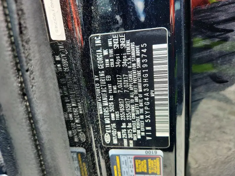 2017 KIA SORENTO LX  