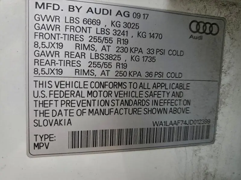 2018 AUDI Q7 PREMIUM PLUS  