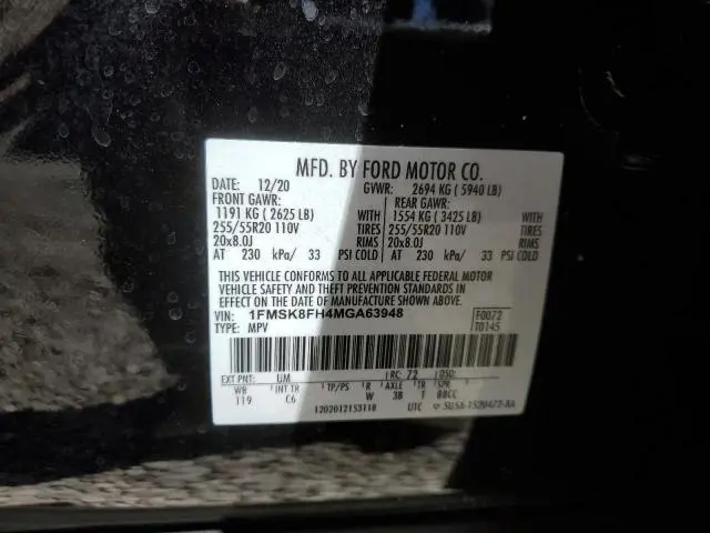 2021 FORD EXPLORER LIMITED  