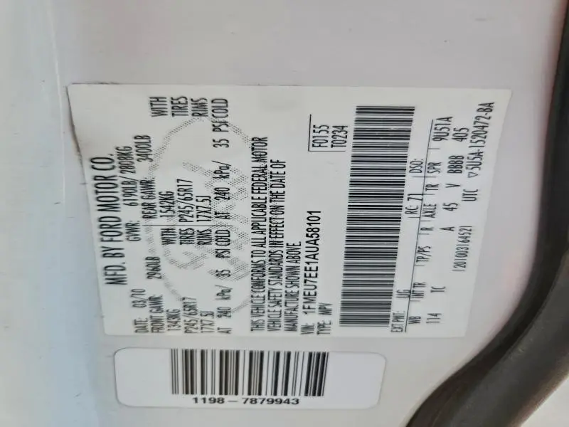 2010 FORD EXPLORER EDDIE BAUER  