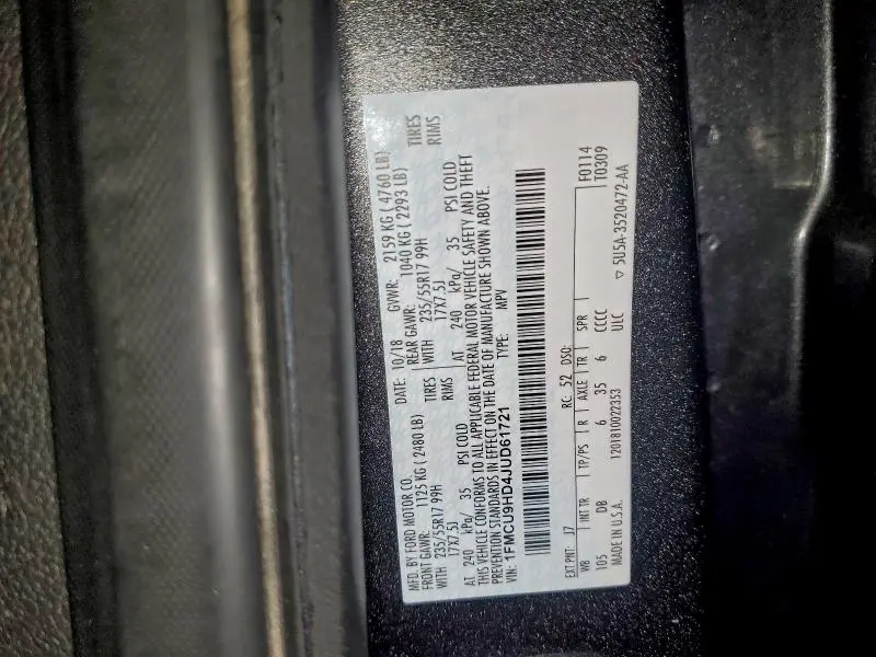 2018 FORD ESCAPE SEL  