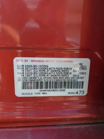 2011 MITSUBISHI OUTLANDER SPORT SE