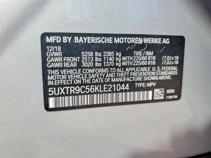 2019 BMW X3 XDRIVE30I  