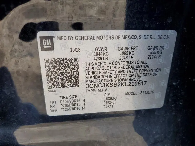 2019 CHEVROLET TRAX LS  