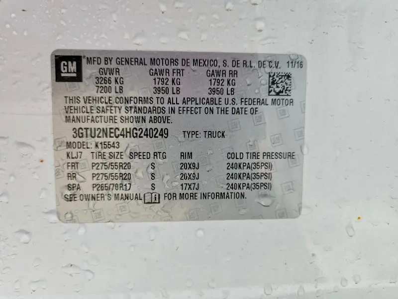 2017 GMC SIERRA K1500 SLT  