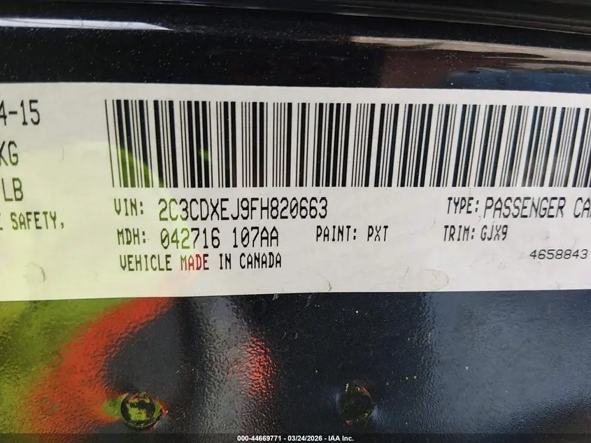 2015 DODGE CHARGER SRT 392