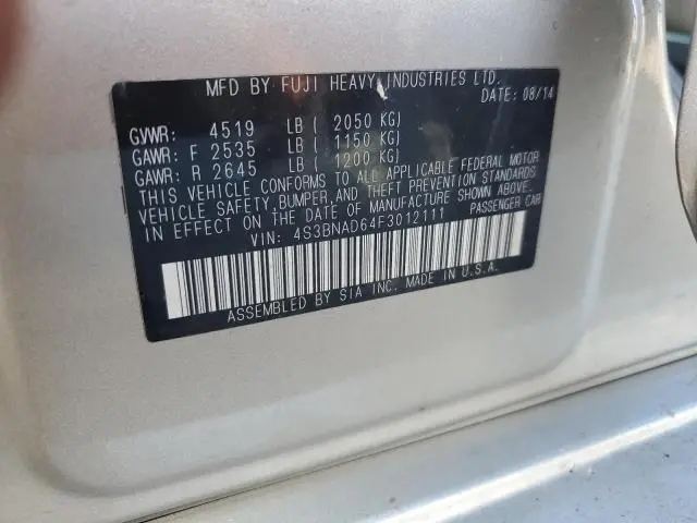 2015 SUBARU LEGACY 2.5I PREMIUM