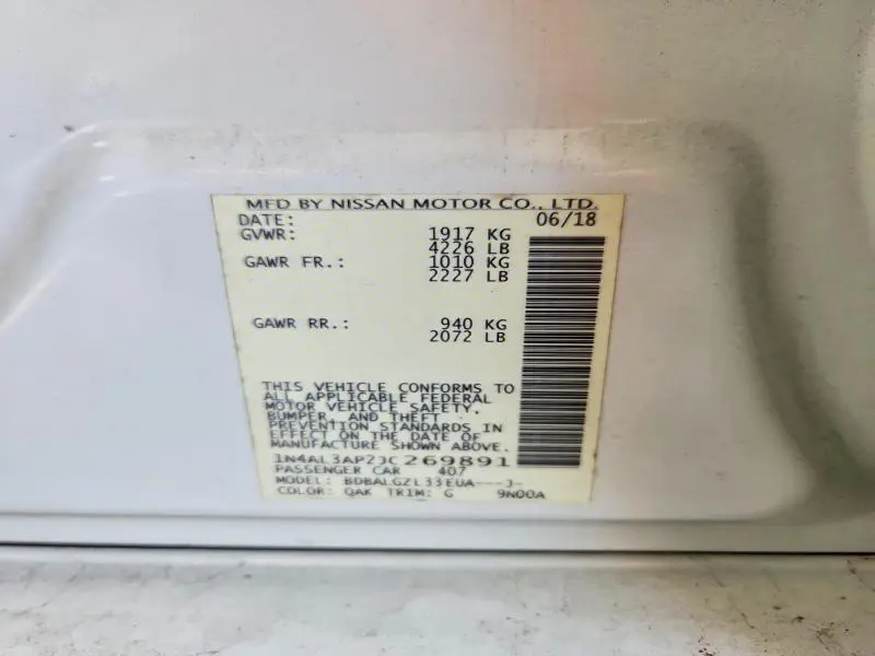 2018 NISSAN ALTIMA 2.5 S  