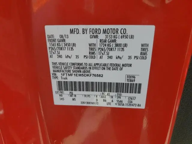 2013 FORD F150   