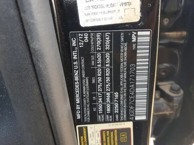 2013 MERCEDES-BENZ GL 450 4MATIC  