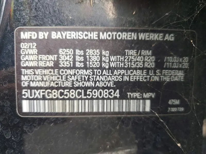 2012 BMW X6 XDRIVE50I  