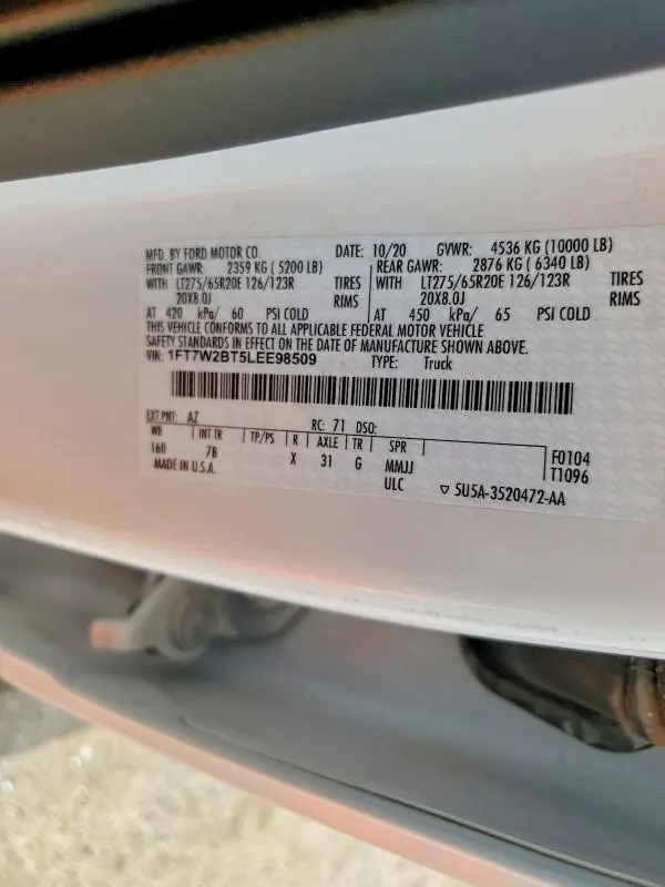 2020 FORD F250 SUPER DUTY  