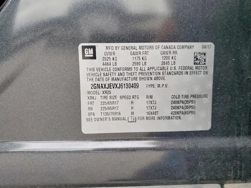2018 CHEVROLET EQUINOX LT  