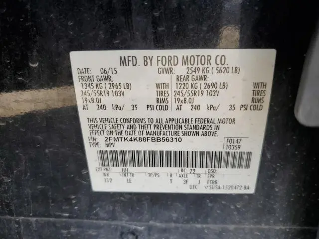 2015 FORD EDGE TITANIUM  
