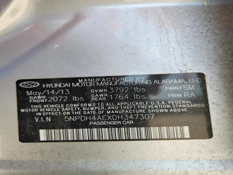 2013 HYUNDAI ELANTRA LIMITED  