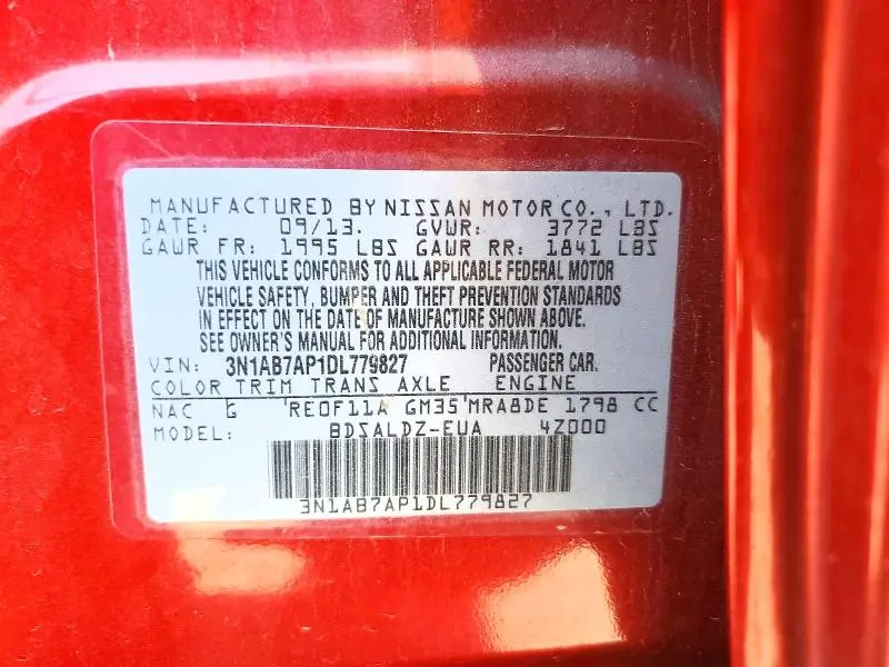 2013 NISSAN SENTRA S  