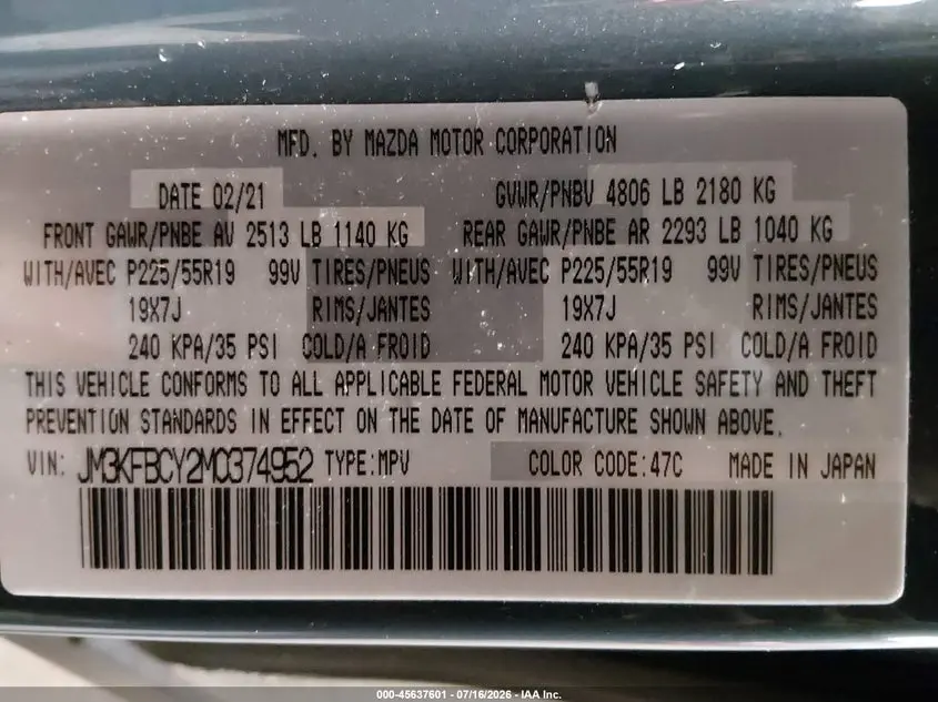 2021 MAZDA CX-5 CARBON EDITION TURBO
