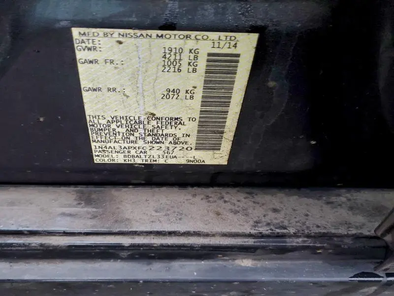 2015 NISSAN ALTIMA 2.5  