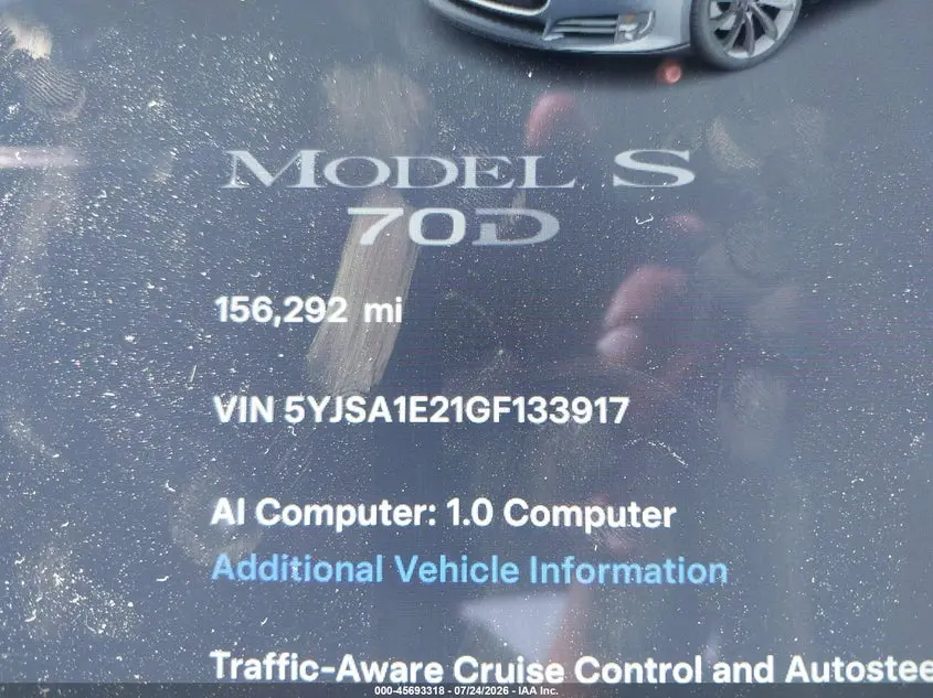 2016 TESLA MODEL S 60D/70D/75D/85D/90D