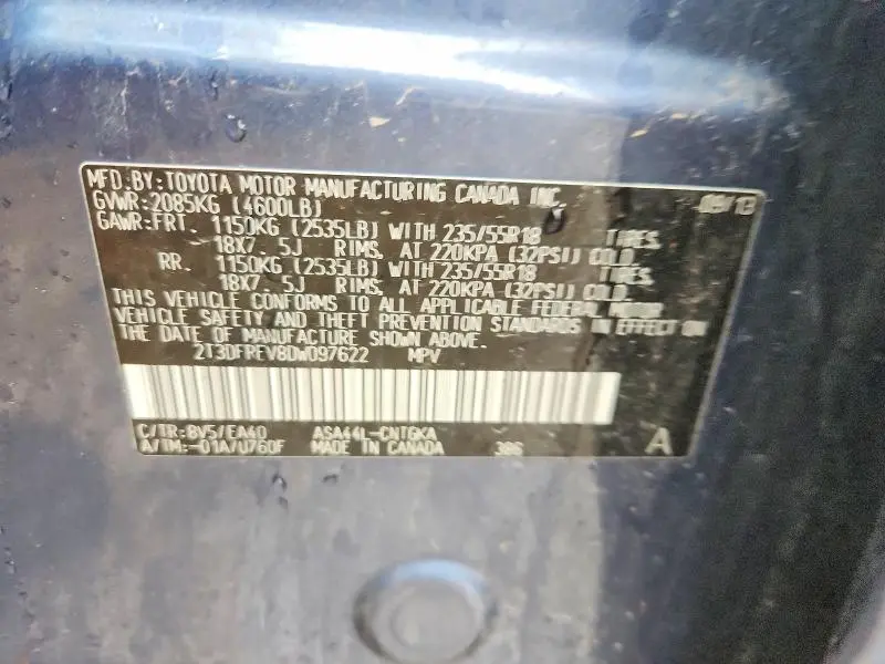 2013 TOYOTA RAV4 LIMITED  