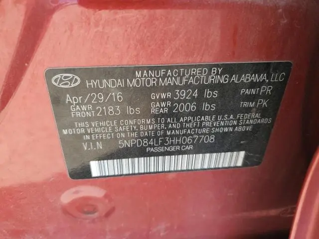 2017 HYUNDAI ELANTRA SE