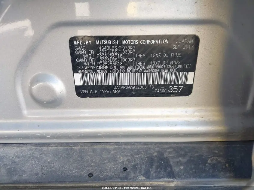 2018 MITSUBISHI OUTLANDER SPORT 2.4 SE