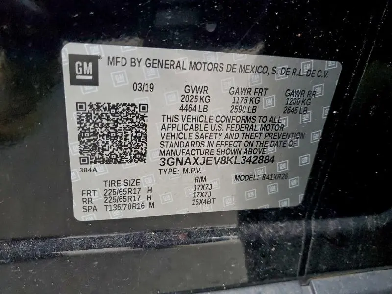 2019 CHEVROLET EQUINOX LT  