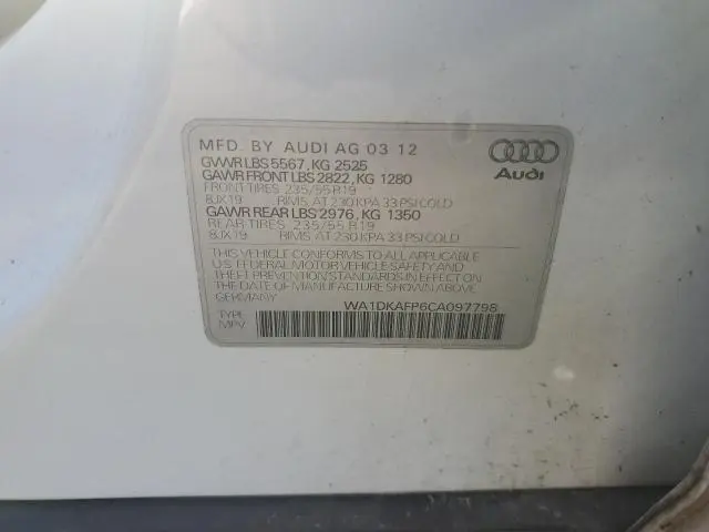 2012 AUDI Q5 PREMIUM PLUS  