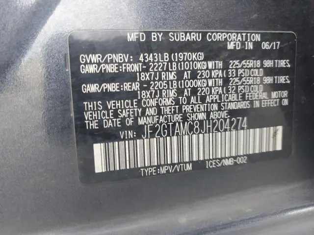 2018 SUBARU CROSSTREK LIMITED  