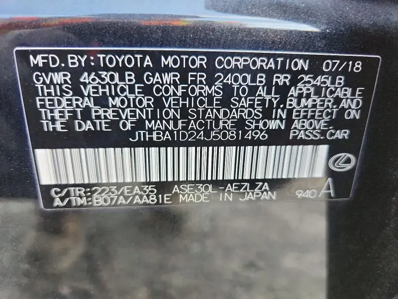2018 LEXUS IS 300  