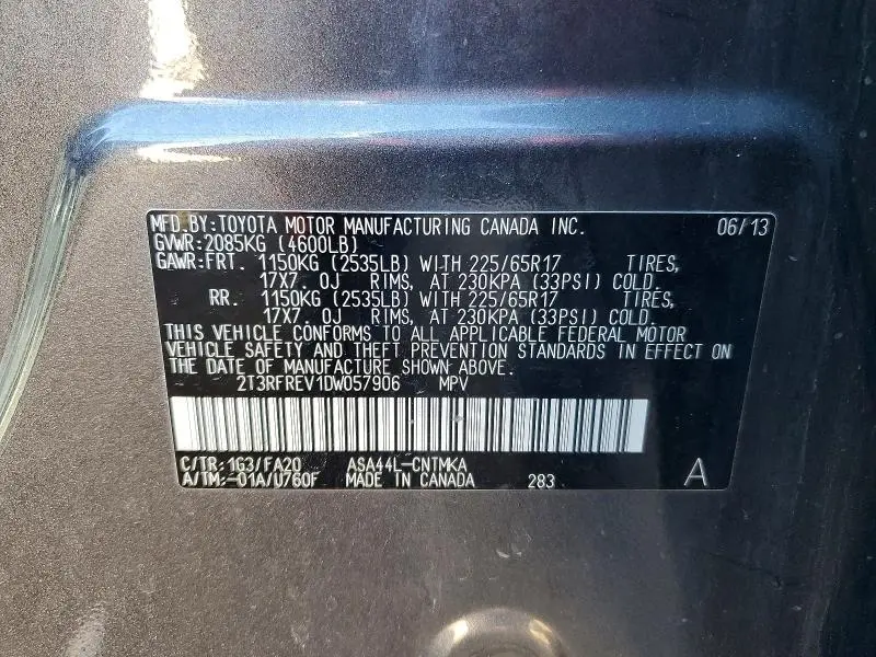 2013 TOYOTA RAV4 XLE  