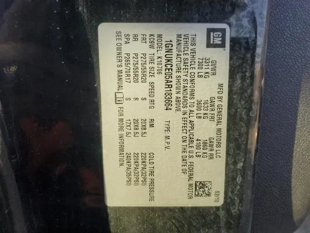 2010 CHEVROLET TAHOE K1500 LTZ  