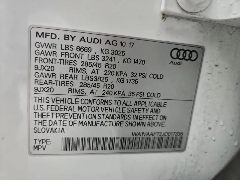 2018 AUDI Q7 PRESTIGE  