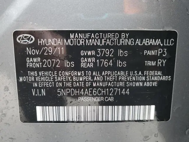 2012 HYUNDAI ELANTRA GLS  