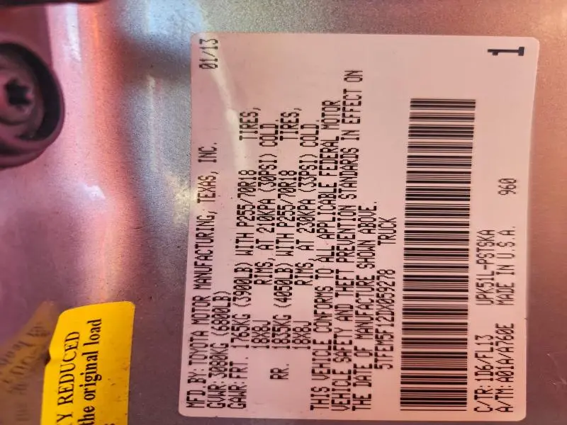 2013 TOYOTA TUNDRA CREWMAX SR5  